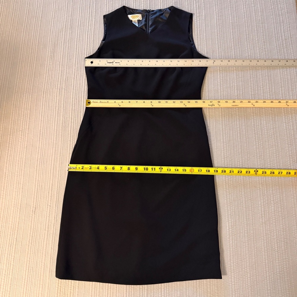 Talbots Women's Black Sleeveless V-Neck Sheath Dress Pocketless Lined Size 6P - Picture 5 of 8